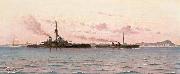 Carlos de Haes The Battleship Barroso oil painting artist